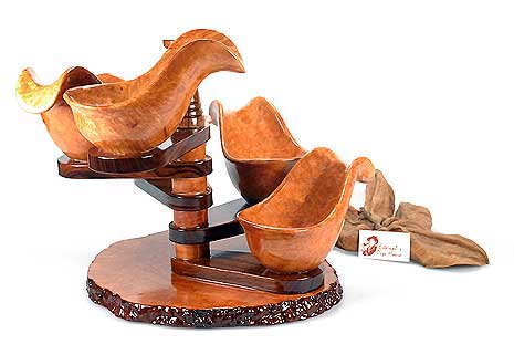 RO-EL Pipe Holder Solid Briarwood for five Pipes